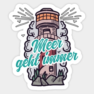 Meer geht immer Leuchtturm mit Möwen Sticker